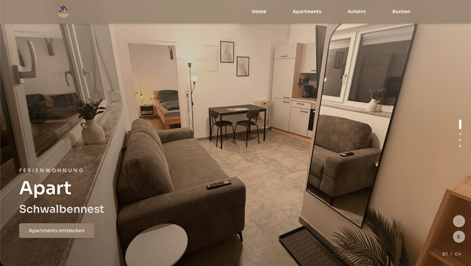 Apart Schwalbennest – Ferienwohnung Webseite